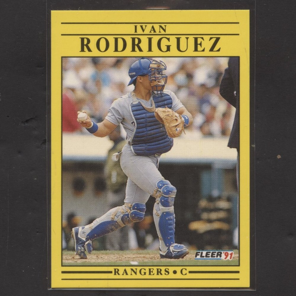 1991 FLEER UPDATE IVAN RODRIGUEZ ROOKIE CARD #U62 TEXAS RANGERS